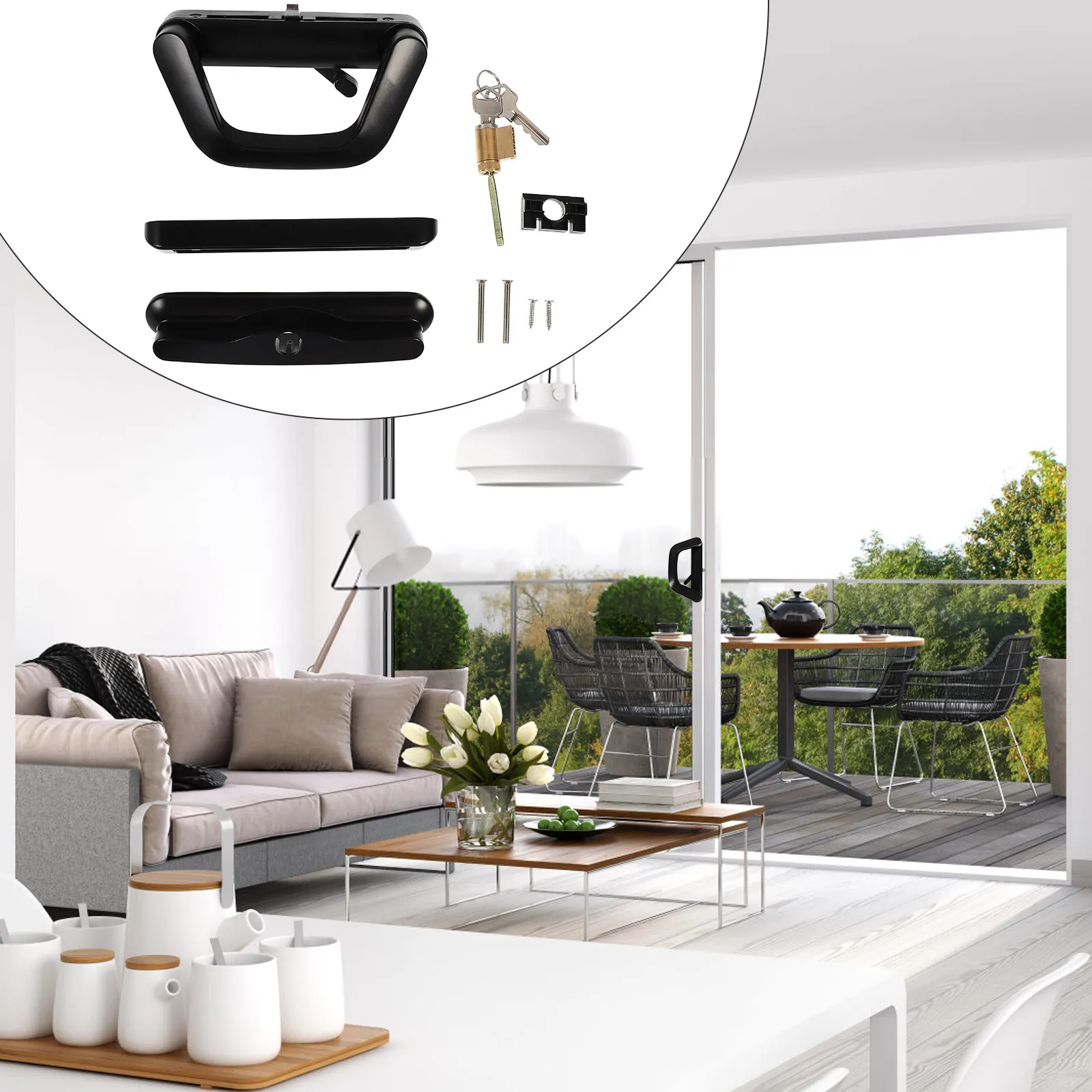 Zinc Alloy Sliding Door Lock for Sliding Door Owners to secure sliding door closure with key in black