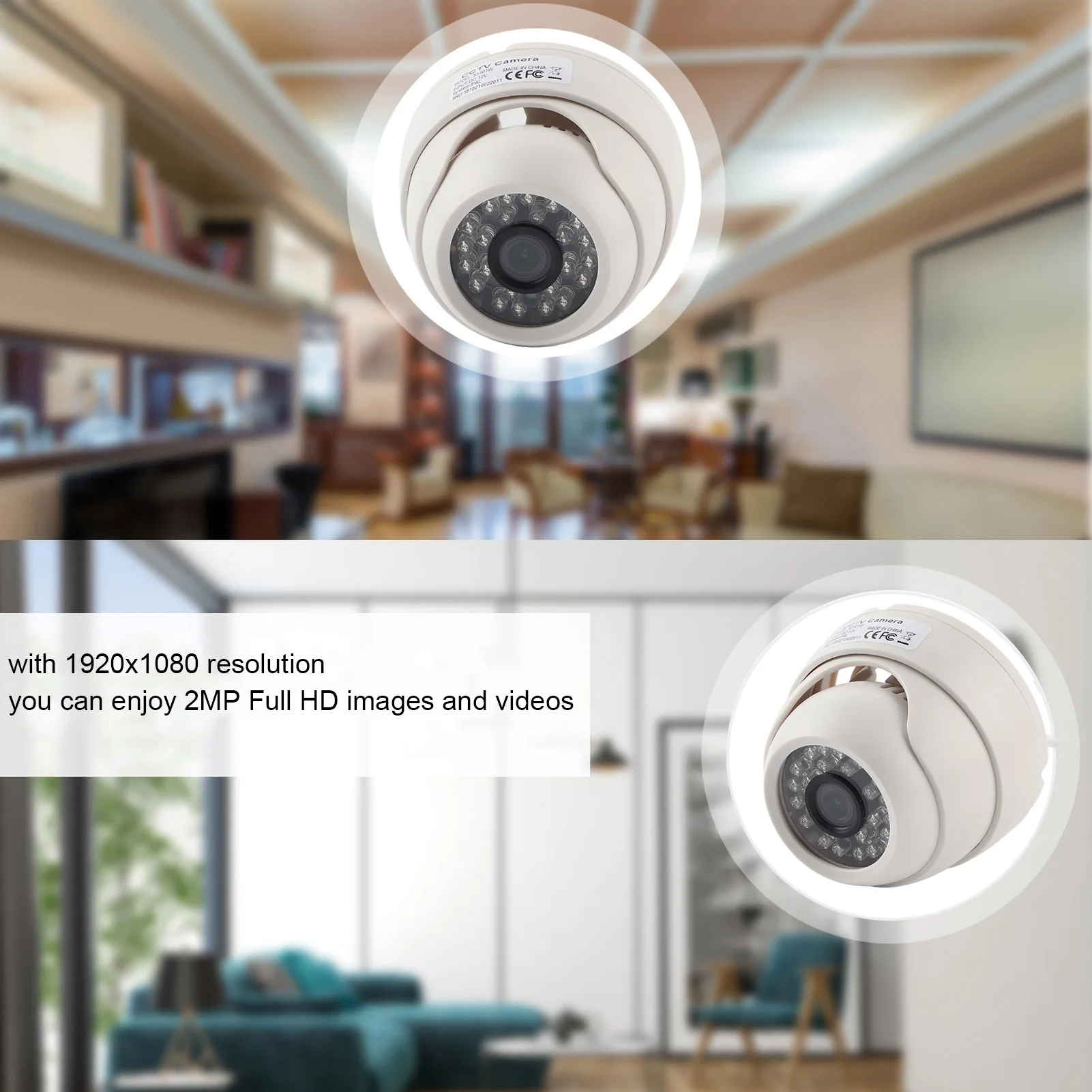 Analog CCTV Camera Infrared Night Vision Security Cameras 3.6mm Lens Clear Image 1080P HD 12V No Delay for Indoor for Outdoor