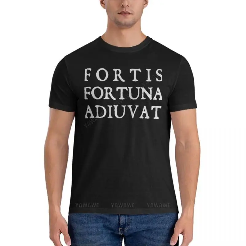 t-shirt men cotton FORTIS FORTUNA ADIUVAT Classic T-Shirt Anime t-shirt mens short sleeve t shirts black tee-shirt