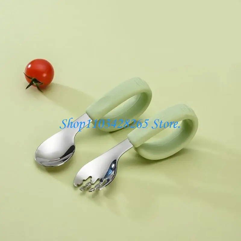 

G2TE 2pcs Spoon и VISK Установка для обучения ребенка, чтобы есть самостоятельно удобная сцепление