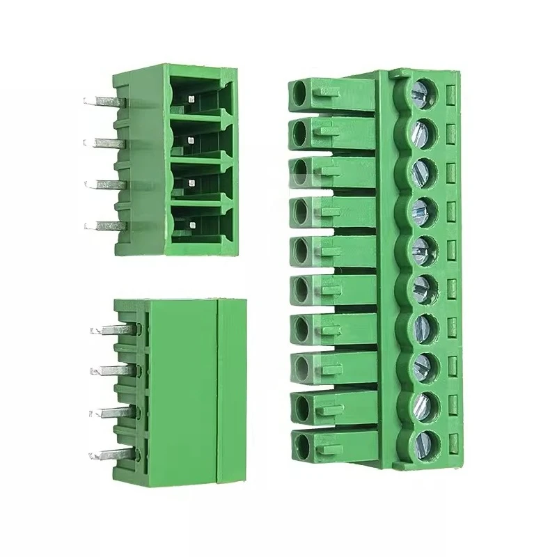 Complete set of 3.5MM pitch KF2EDG plug-in 15EDG PCB terminal blocks with bent and straight pin sockets 2/3P 2pcs