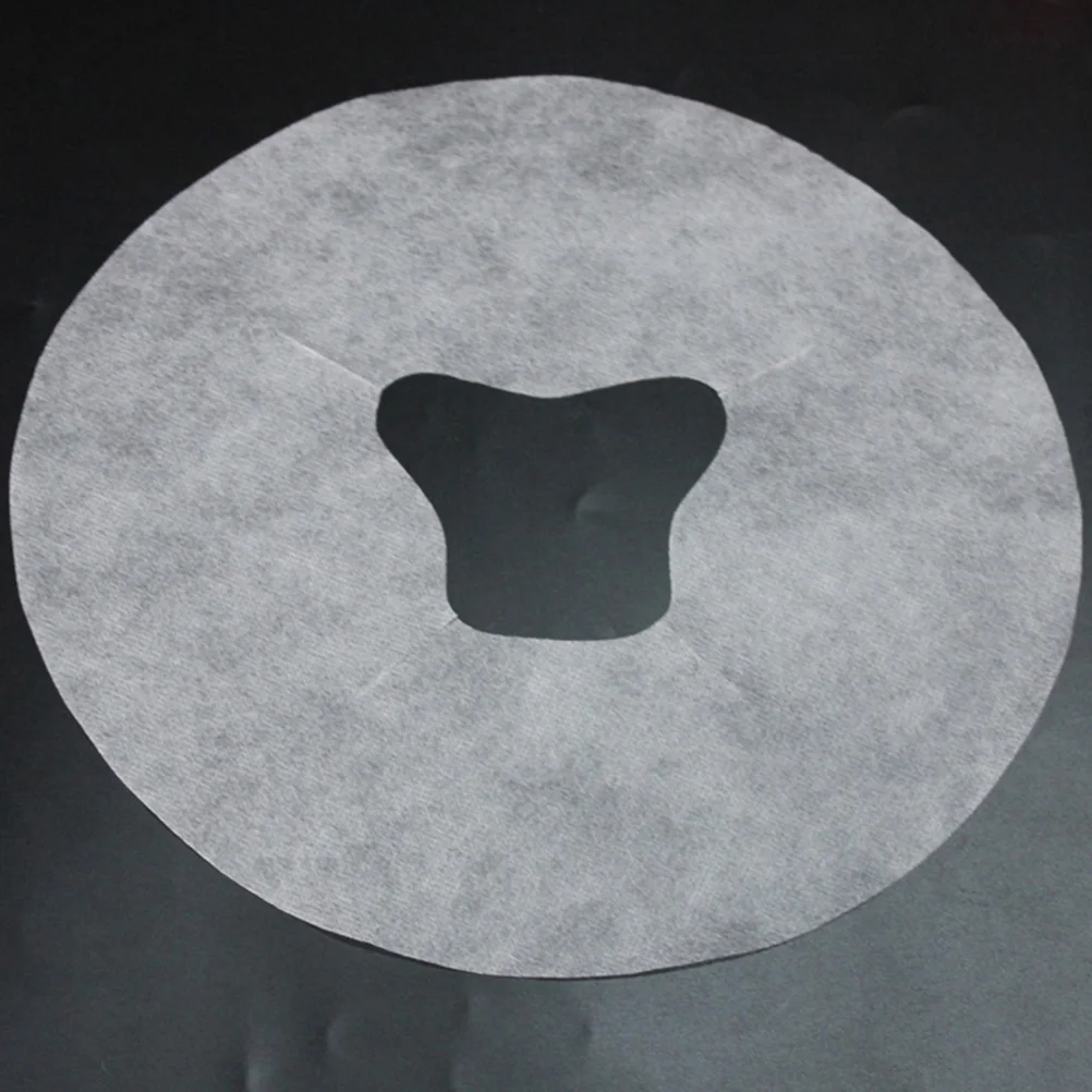 

200 Pcs Face Hole Covers Non-woven Massage Bed Massage Bed Face Covers Pads Breathing Hole Spa Salon Beauty Shop