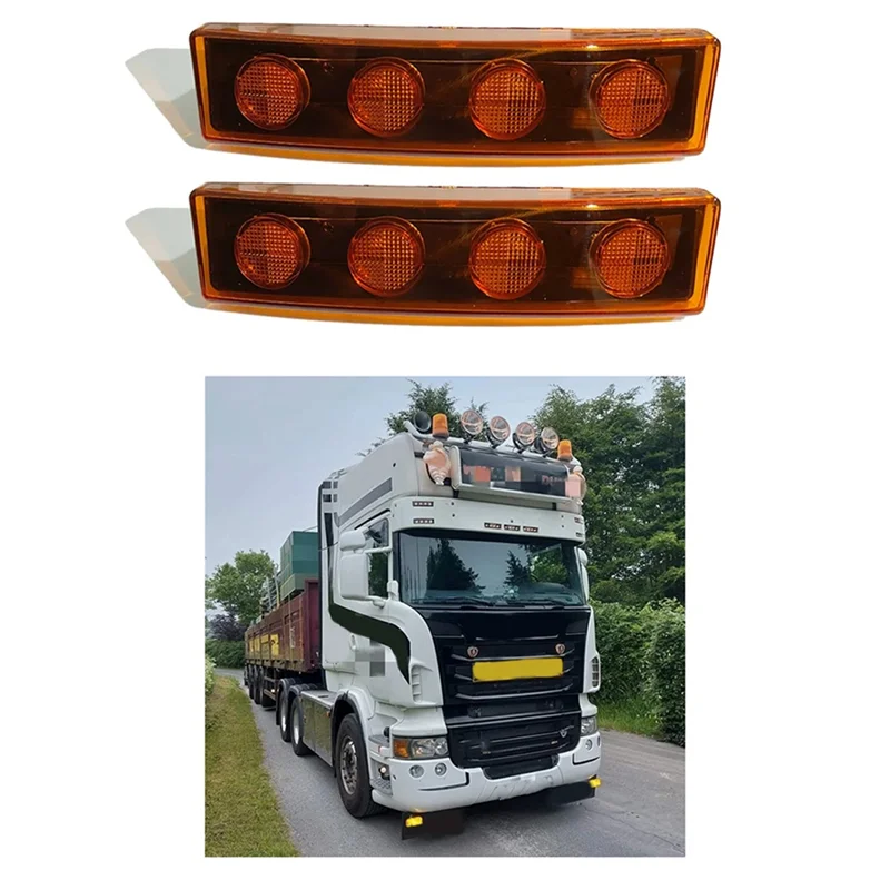 24V LED Sunvisor Lamp Signal Light Top Lights for Scania Truck Series 1798980 1910437 Yellow