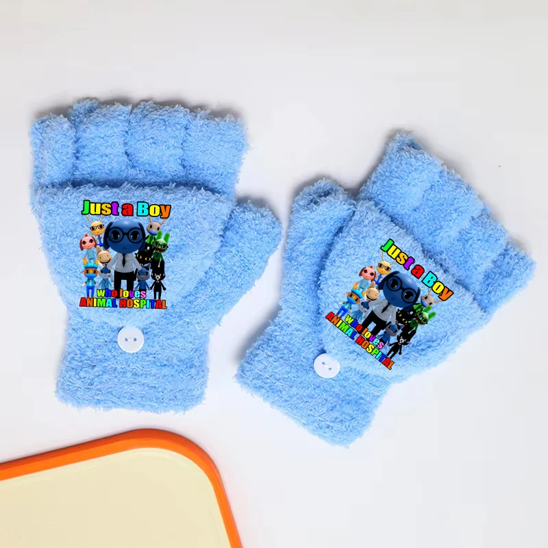 Animals Hospitals Gloves New Kids Kawaii Coral Fleece Glove Boys Girls Winter Warm Mittens Clothes Accessories Christmas Gift