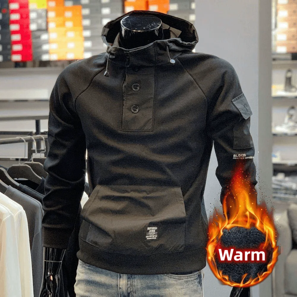 Manteau à capuche à manches longues pour hommes, vêtements optiques décontractés, haut chaud, coupe-vent, froid, mode printemps, automne, hiver
