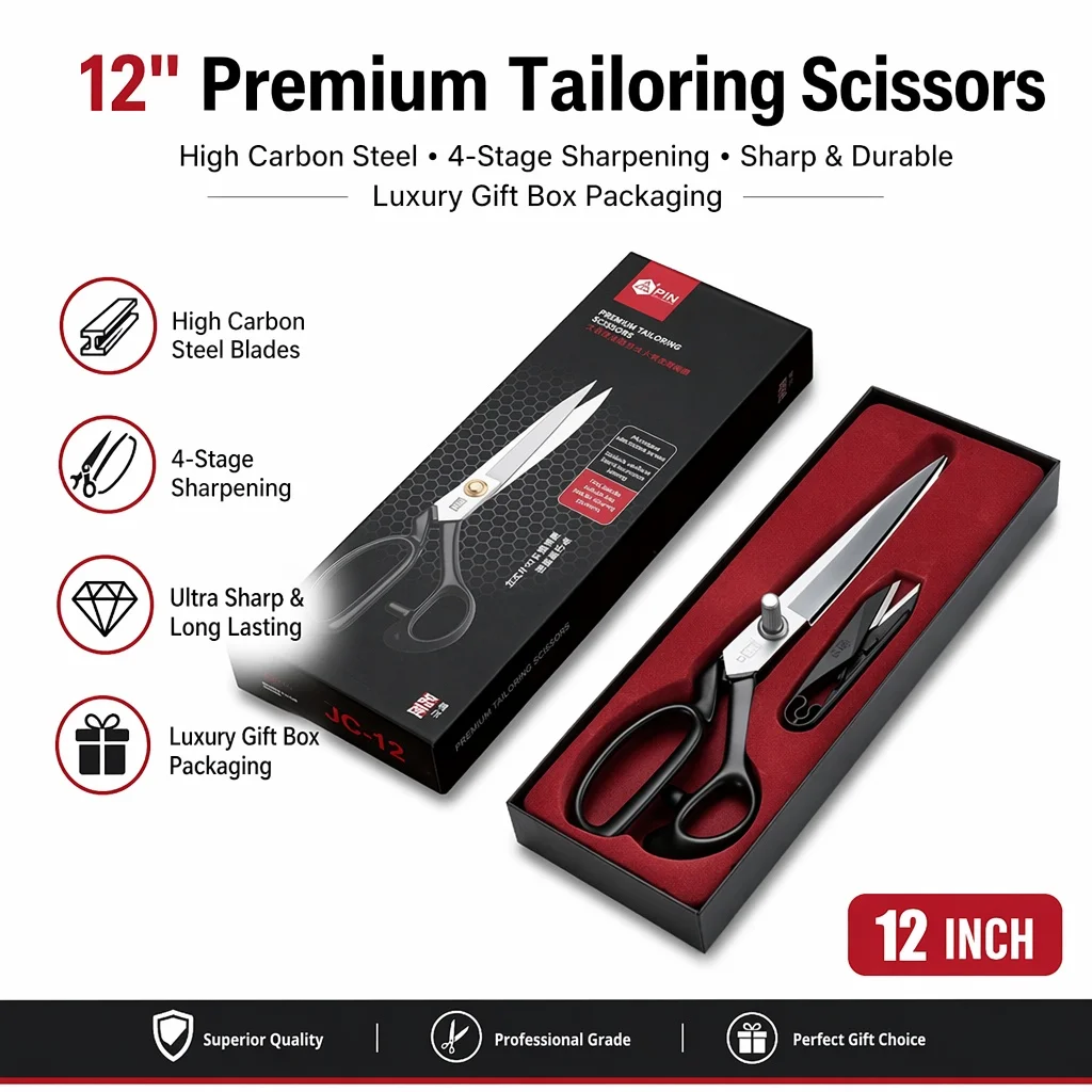 Premium Black Sewing Scissors 12