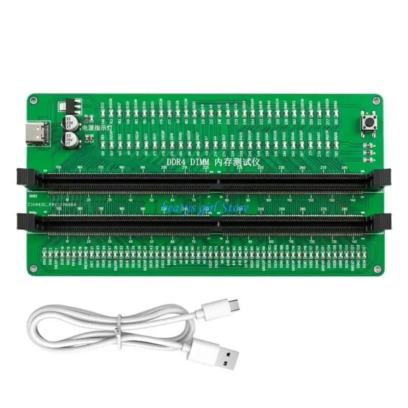 

C7AB Memory Tester Desktop Computer DDR4 DIMM Memory Test Card with LED for Desktop Computer Memory Test Card