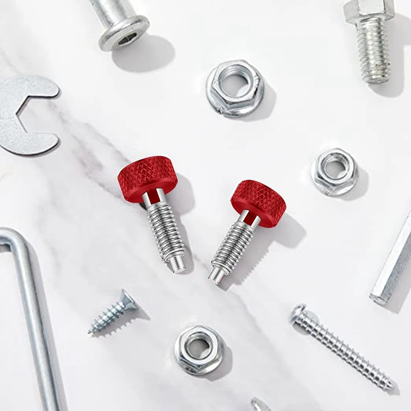 Red Hand Retractable Spring Plunger With Knurled Handle M6 Type Quick Release Pins For Rolling Toolbox