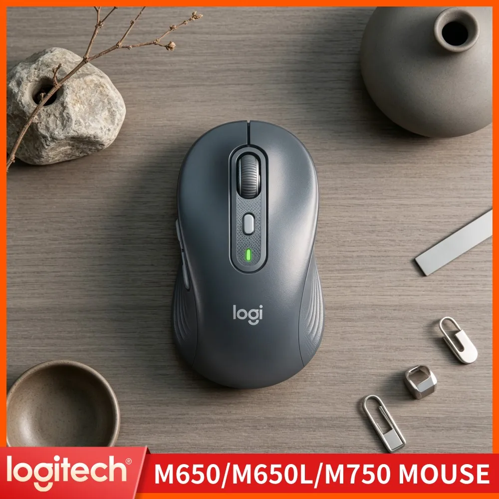 M750 Wireless Mouse - Recycled Build, 90% Click Noise Reduction, Smartwheel, 24-Month Battery, Multi-Platform Compatible
