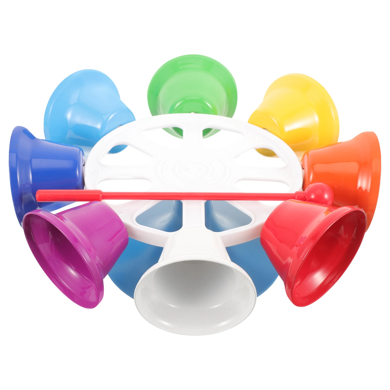 แปดโทน H Bell ของเล่นเด็กเครื่องดนตรี 8 หมายเหตุระฆังโลหะของเล่นเพื่อการศึกษาพลาสติกการ์ตูนออกแบบยาว