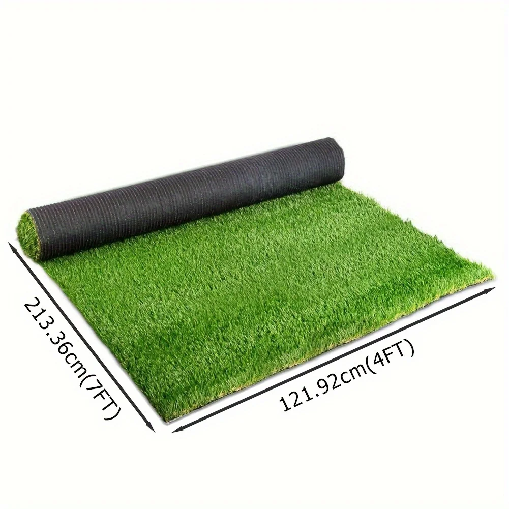Artificial Grass Rug 1.38 Inch Outdoor Indoor Fake Grass Carpet Green Synthetic