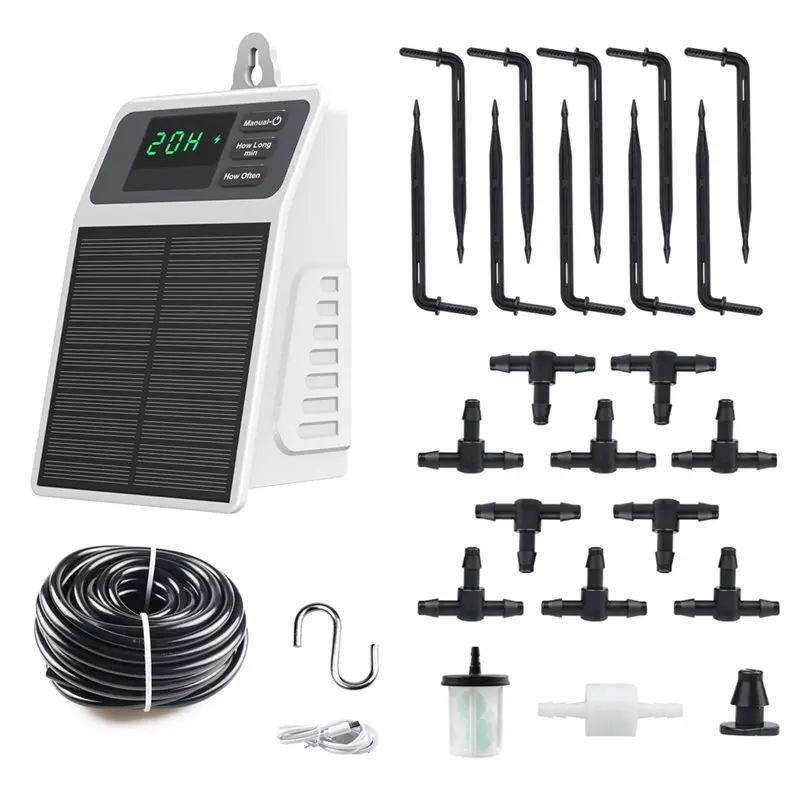 

A01F-Automatic Drip Irrigation System Solar Powered For Garden Balcony DIY Hose Irrigation Watering System