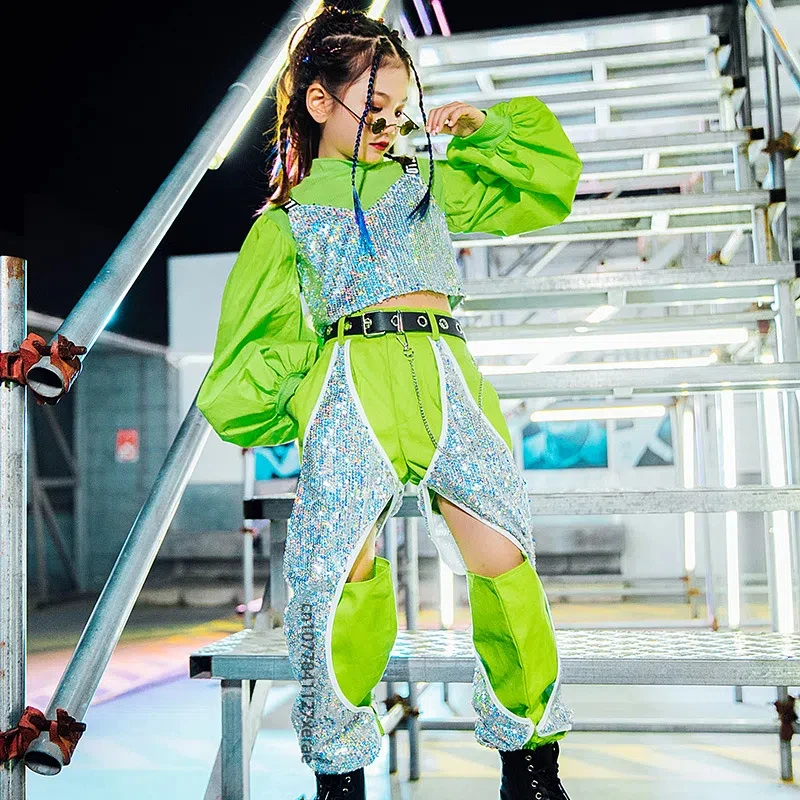 

Children's Street Dance Clothing, Girls' Sequins Performance, Trendy Clothing, Fashion, Children's Personality, Fashion Runway