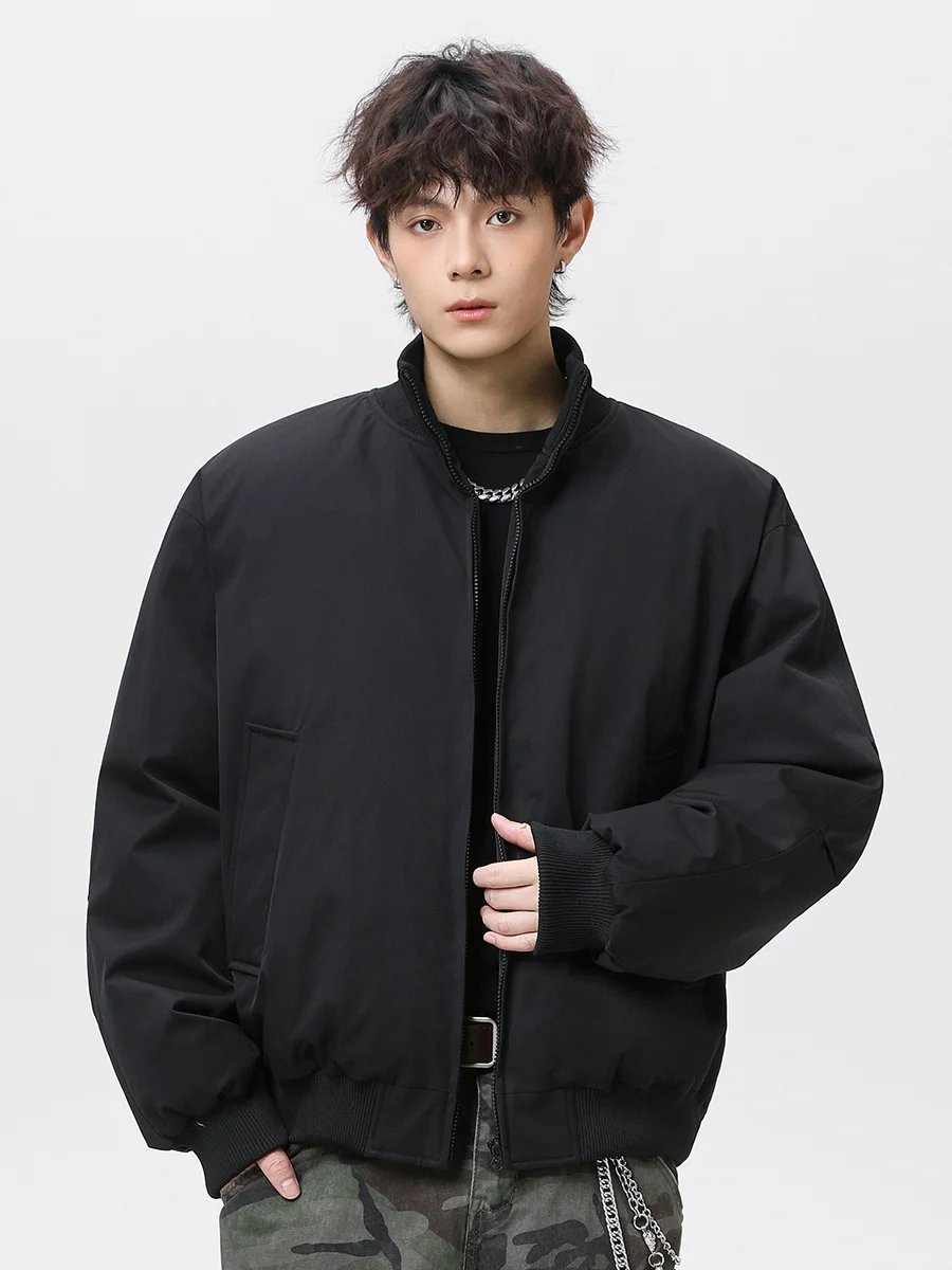 

Men's Cotton Jaet Zipper Casual Long Sve Stand Collar Warm Thiened Autumn Winter Faion Loose Fit American Sle