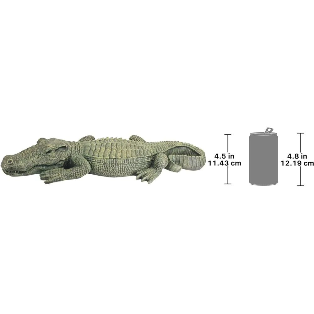 Outdoor Garden Statue,Swamp Beast Lawn Alligator Crocodile,37 Inches Long,Reptile Green Finish,Statues