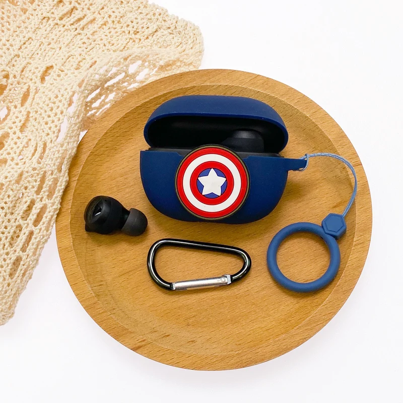 الكرتون الأعجوبة سماعة علبة ل شاومي Redmi براعم 3 لايت سيليكون بلوتوث سماعات شحن صندوق الغطاء الواقي مع هوك