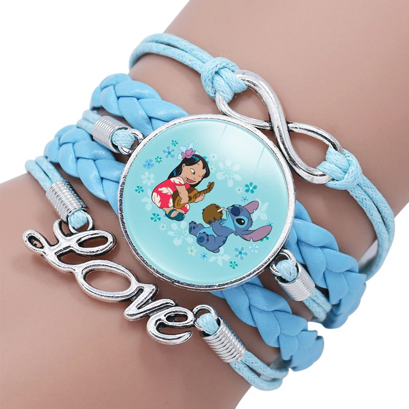 1pcs Disney Stitch Bracelet Cartoon Lilo & Stitch Anime Figures Print Cute Wristand Present Kids Toys Girls Christmas Party Gift