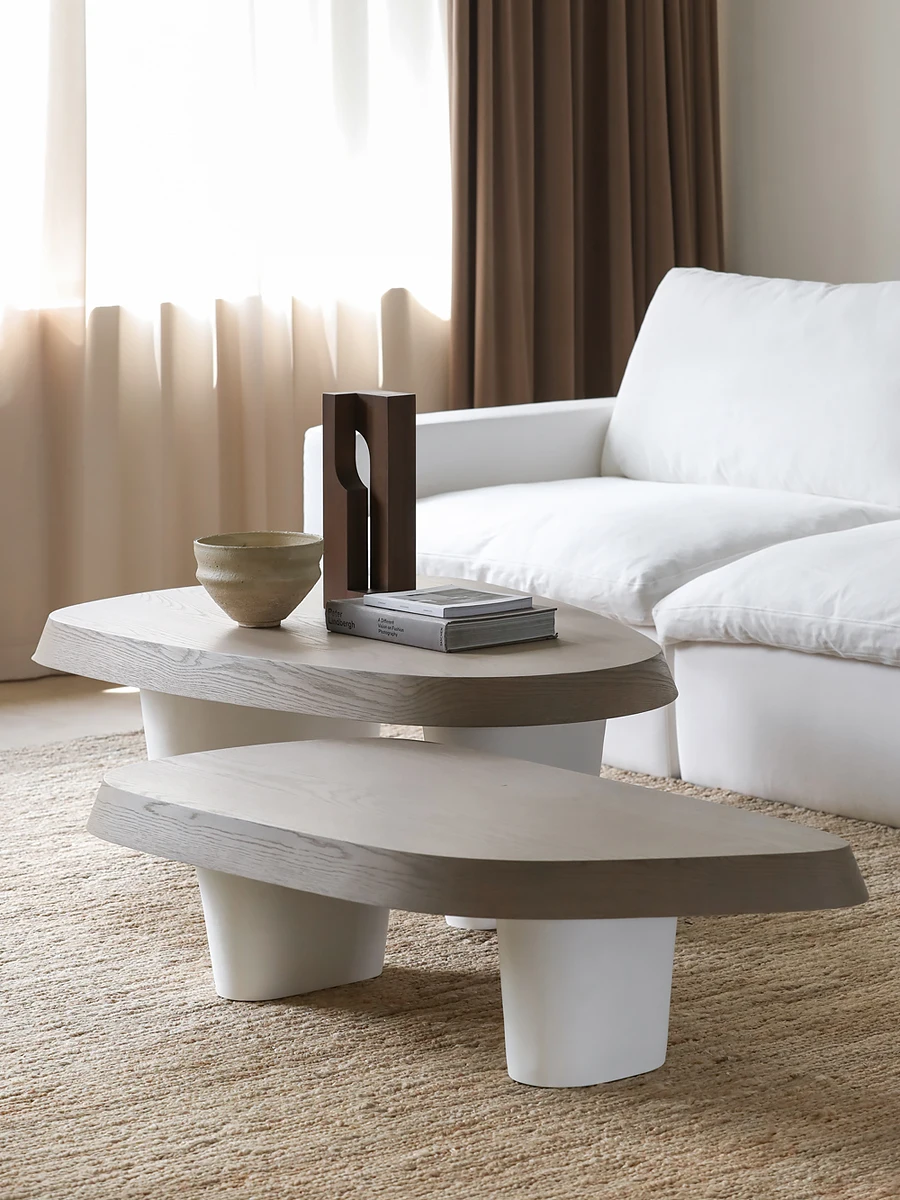 French Style Shaped Tea Table European Entry Lux Solid Wood Coffee Table Modern Minimalist Living Room Creative Coffee Table