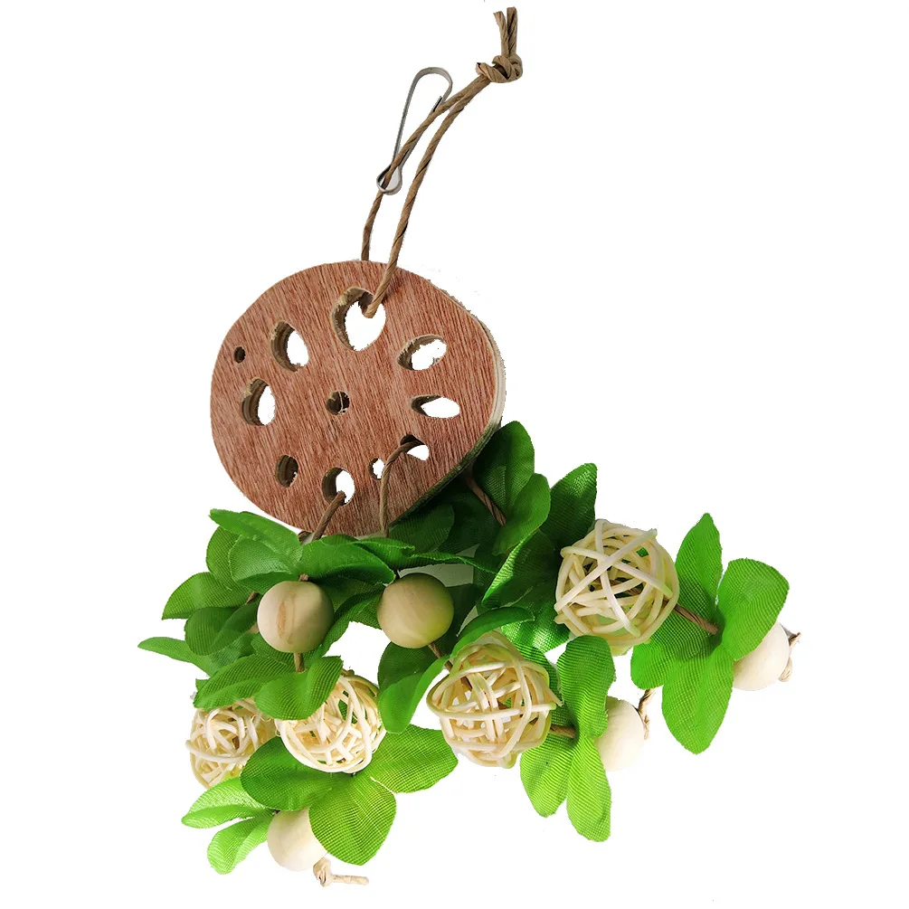 Parrot supplies, bird toys, wooden lotus root slices, grinding teeth, string lotus ponds, fresh biting and relaxation series