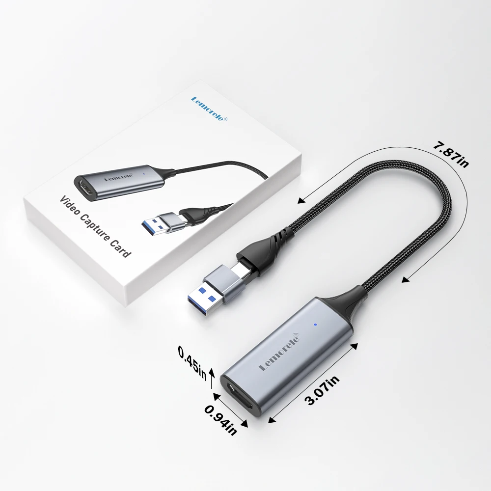 Lemorele ビデオキャプチャカード HDMI 対応 USB/Type-C ゲーム録画用
