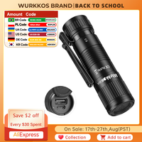 Wurkkos H1A Portable Charger for Flashlights and Mobile Phones IP68 Waterproof Aluminum Alloy Power Bank with Clip (Not a Torch)