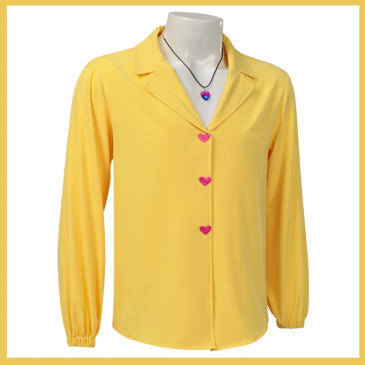 Anime filmes saja meninos soda pop grupo romance cosplay traje camisa amarela colar superior peruca homem mulher terno de halloween