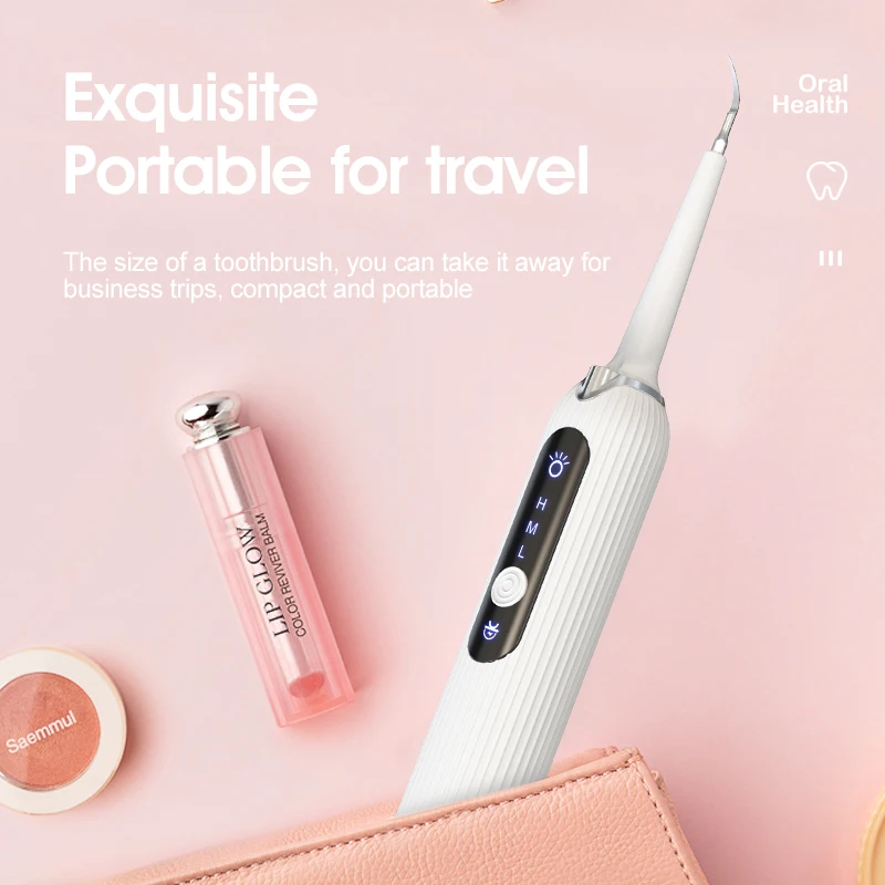 2021 Electric LED Sonic Tooth Cleaner Kit Dental Calculus Remover Replacement Plastic Heads Teeth Cleaning Descaling Features