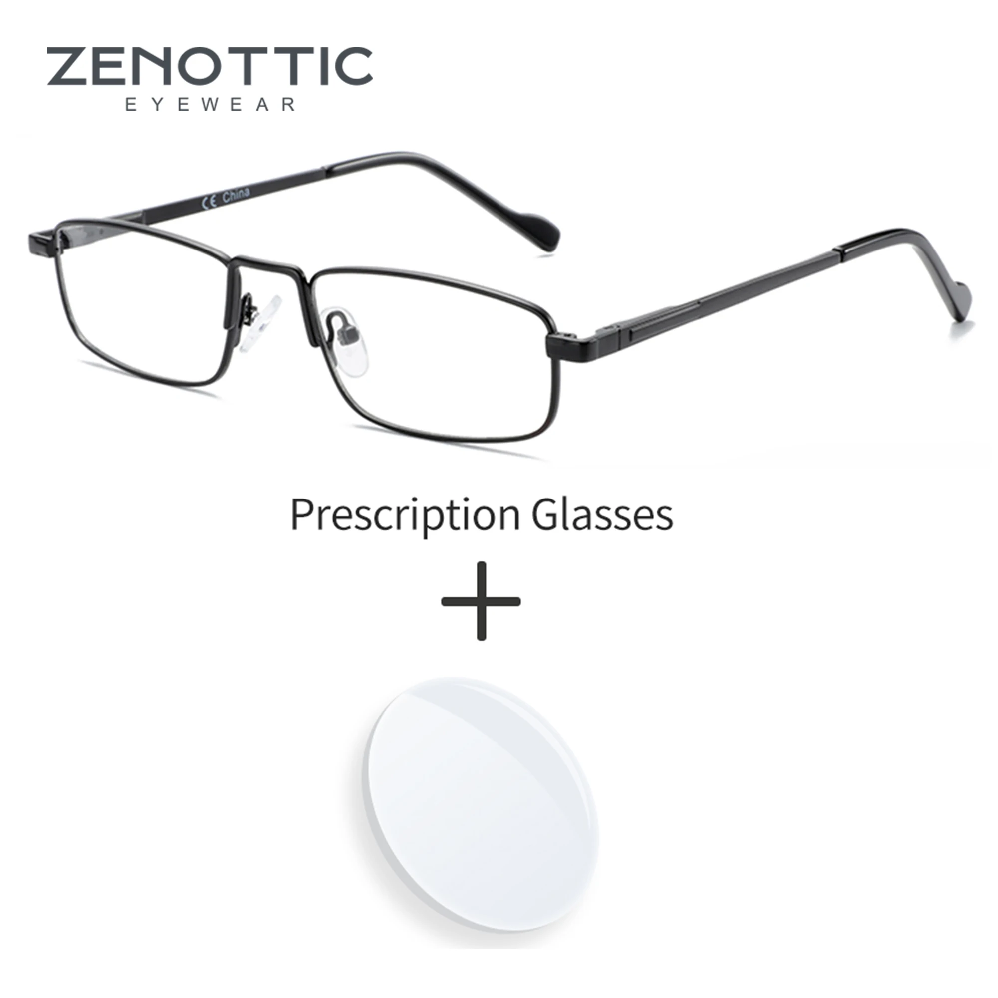 

ZENOTTIC стильные мужские очки по рецепту металлические прямоугольные прогрессивные линзы с защитой от синего света для близорукости