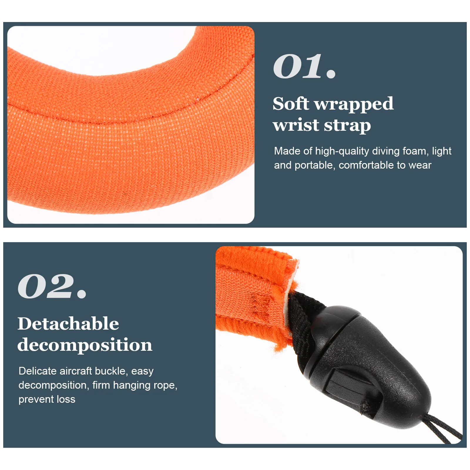 

2PCS Waterproof Float Wrist Strap Lightweight Pearl Cotton Chloroprene Rubber Camera H Belt Lanyard Underwater Surveillance