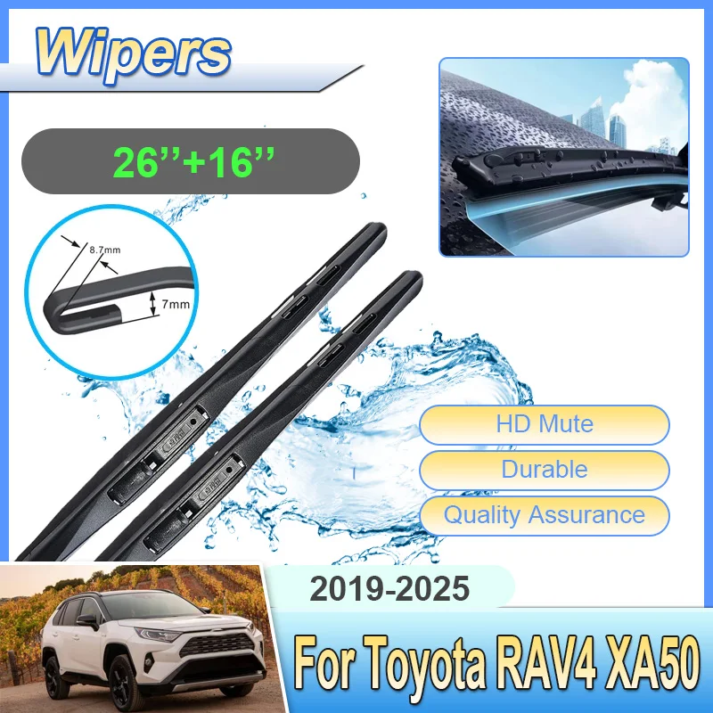 

Автомобильные передние щетки стеклоочистителя для Toyota RAV4 XA50, аксессуары Wildlander Suzuki Across 2019 2020-2025, шумоподавление, инструменты для ветрового стекла