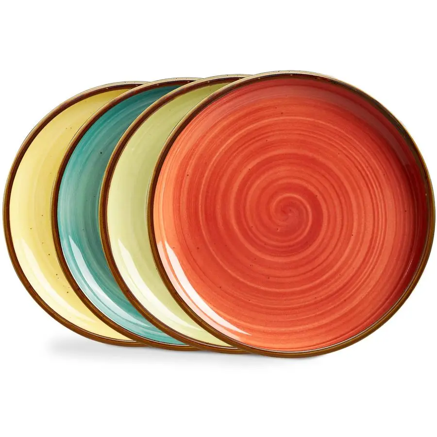 

Porcelain Plates Set 10.5 inch Large Dinner Plates for Salad Dessert Ceramic Serving Plate Set of 4, Microwave and Dishwasher Sa