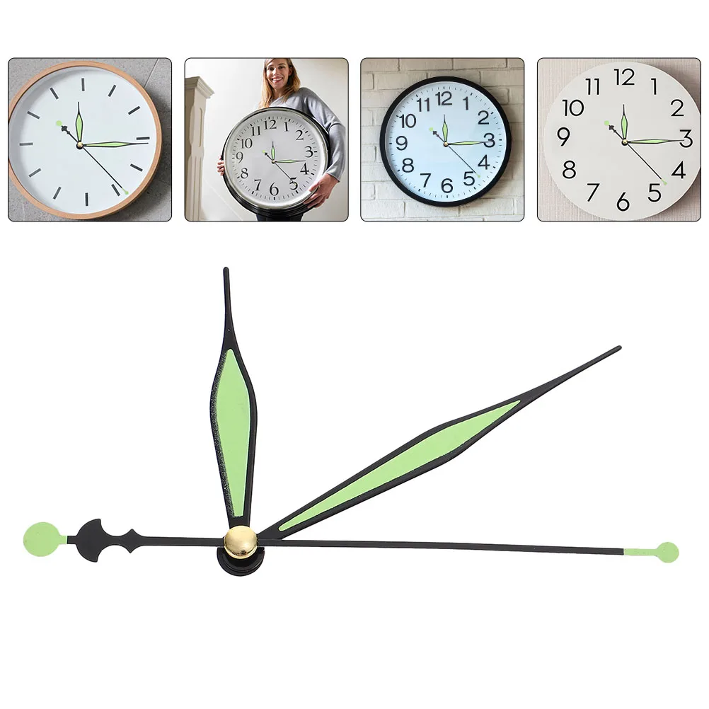 10 Sets Glowing Clock Hands Green Luminous Repairing Clock Pointers Replace DIY Wall Clock Luminous Clock Making Pointers