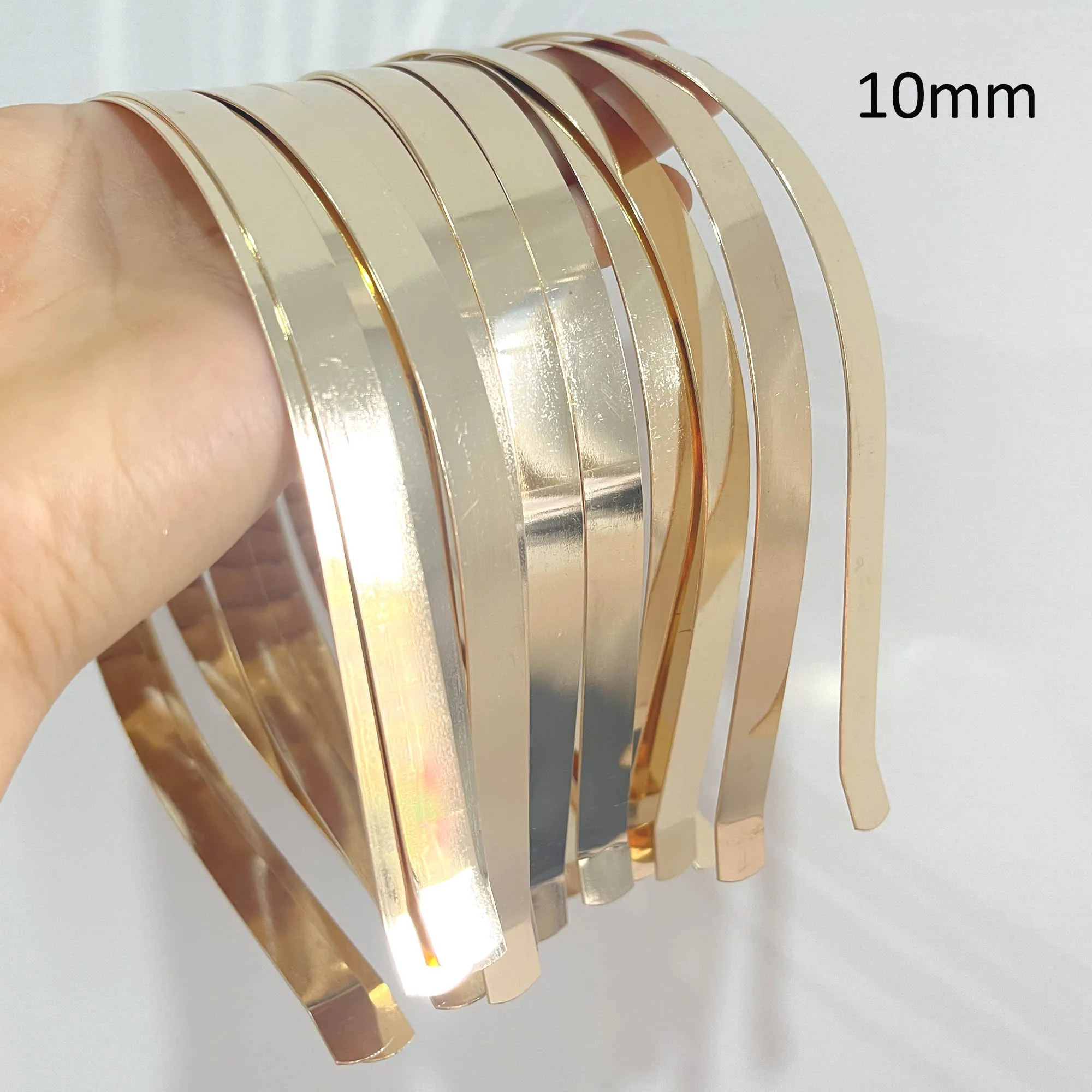 20 Stücke 1,2mm 3mm 5mm 7mm 10mm Metall Haarband Großhandel Gold Silber Schwarz Stirnband für Mädchen Haar Handwerk Haar Hoop Kopfbedeckung – Detail 18
