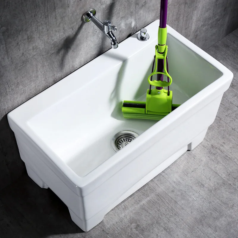 حمام سباحة ممسحة بحجم كينج، حمام سباحة من السيراميك ذو سعة كبيرة، حوض غسيل أرضية للشرفة، فتحة Pa، حمام سباحة ممسحة للتحكم في تايوان #1