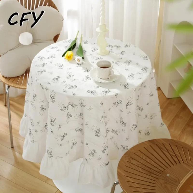 

Korean Cute Simple Cotton Linen Solid Color Round Tablecloth 150cm Table Cloths Cover Towel Home Wedding Decor Round Table Maps