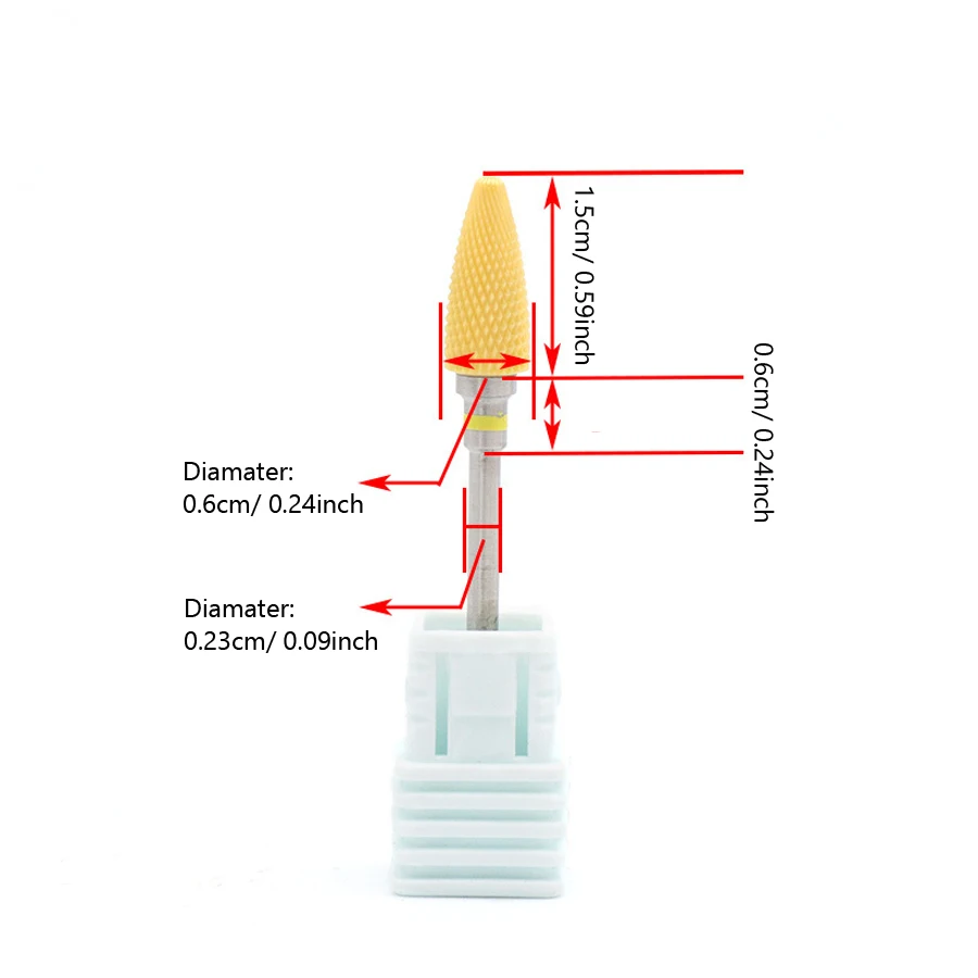 セラミックネイルドリルビットロータリーキューティクルバリジェルリムーバーファイルミル電気ドリルマシンネイルアートツールアクセサリー