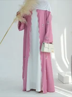 Eid musulman Abaya pour les femmes broderie Cardigan robes Abayas Ramadan marocain dubaï Jalabiya caftan robes arabe longue Robe 2025 4