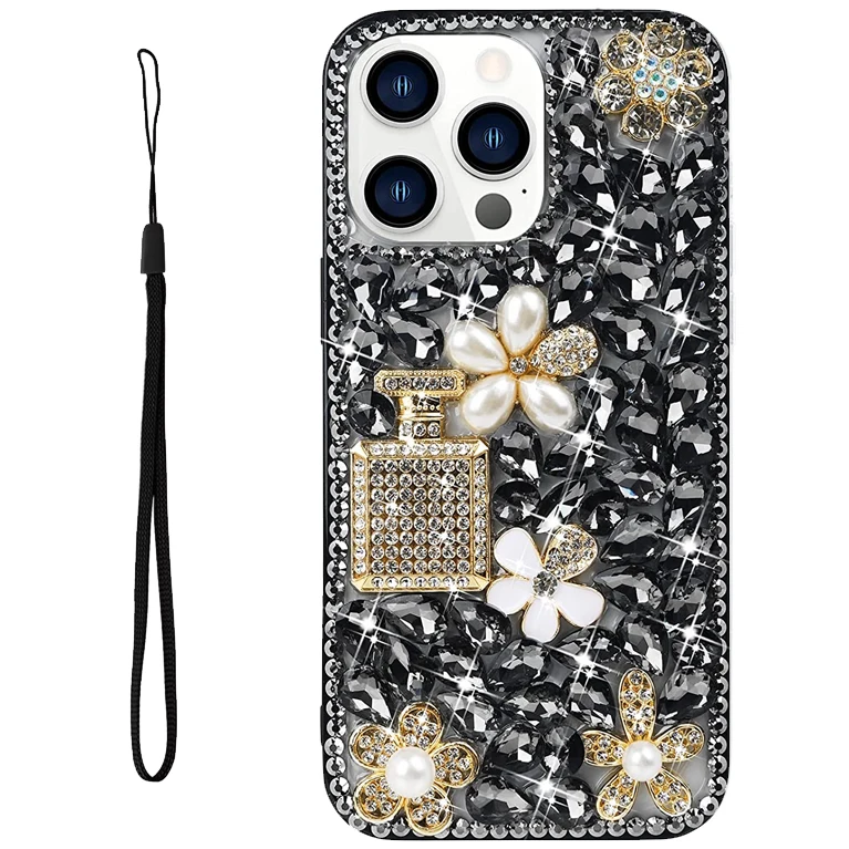 

Luxury Plating Flash Shiny Rhinestone Phone Case For iPhone 11 12 13 15 16 Pro Max Soft Bumper Protector On 14 Plus Stand Cover