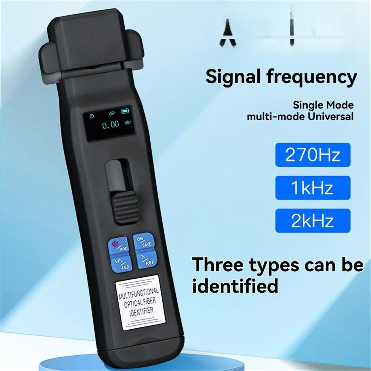 Black AUA-C605 Rechargeable Optical Fiber Identifier + OPM + VFL + LED Light Fiber Optic Cable Tester FTTH Tool