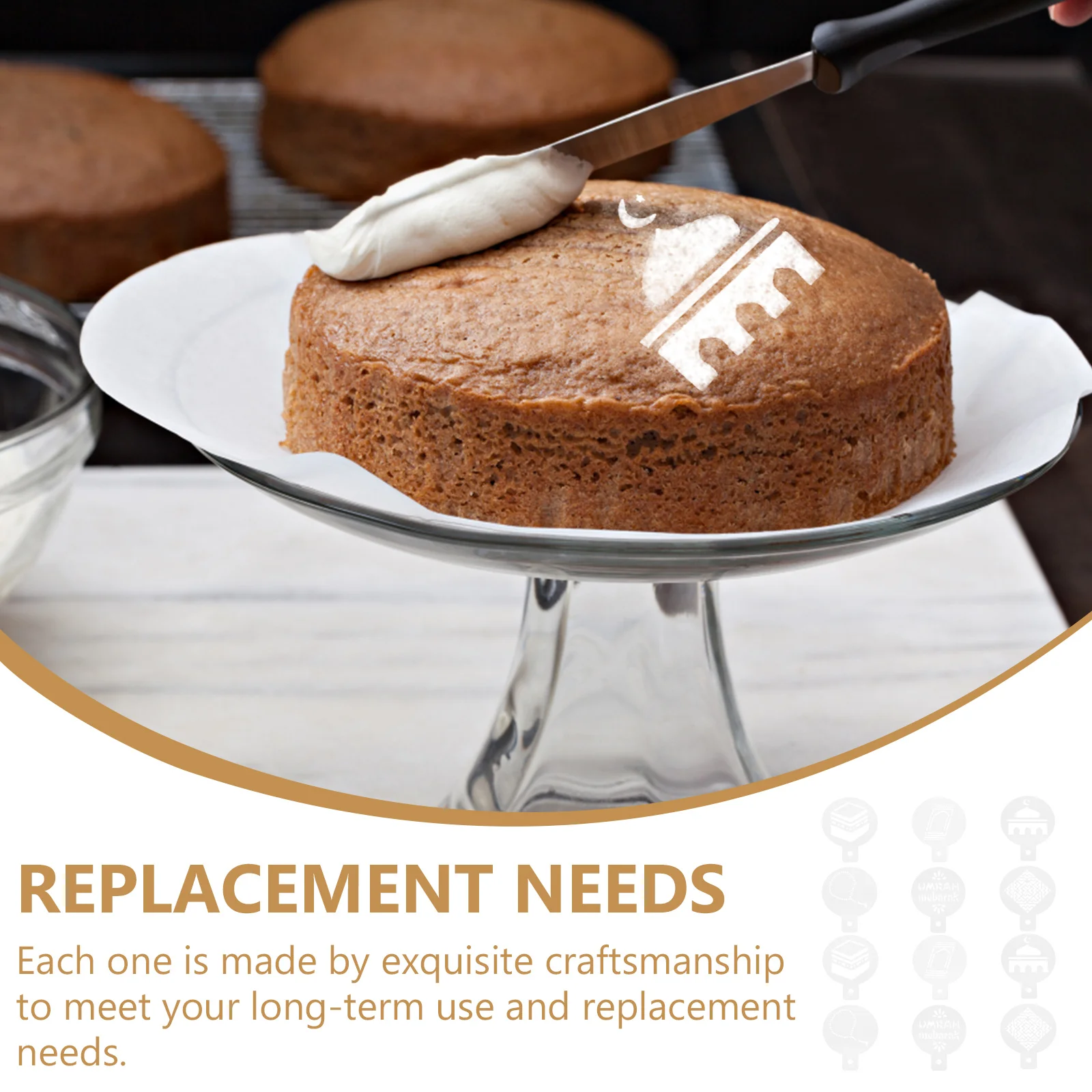 

12pcs Coffee Latte Stencils Ramadan Cake Spray Molds Decoration Tools For Cookies Chocolate Fondant Muslim Eid Mubarak Party