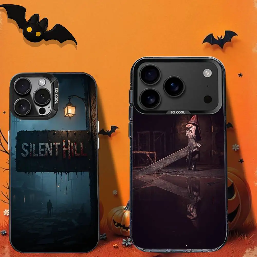 

The SilentsS Hill-ES Phone Case For iPhone 16,12,13,17,15,1,11,Mini,Pro,SE,XS,MAX,Black Matte Silicone Cover