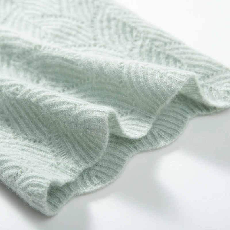 100% Pure Goat Cashmere Knitted Scarf Winter New Outdoor Women\'s Hollow Out Soft Scarves Neck Warmth Scarf Brand O Ring Scarf