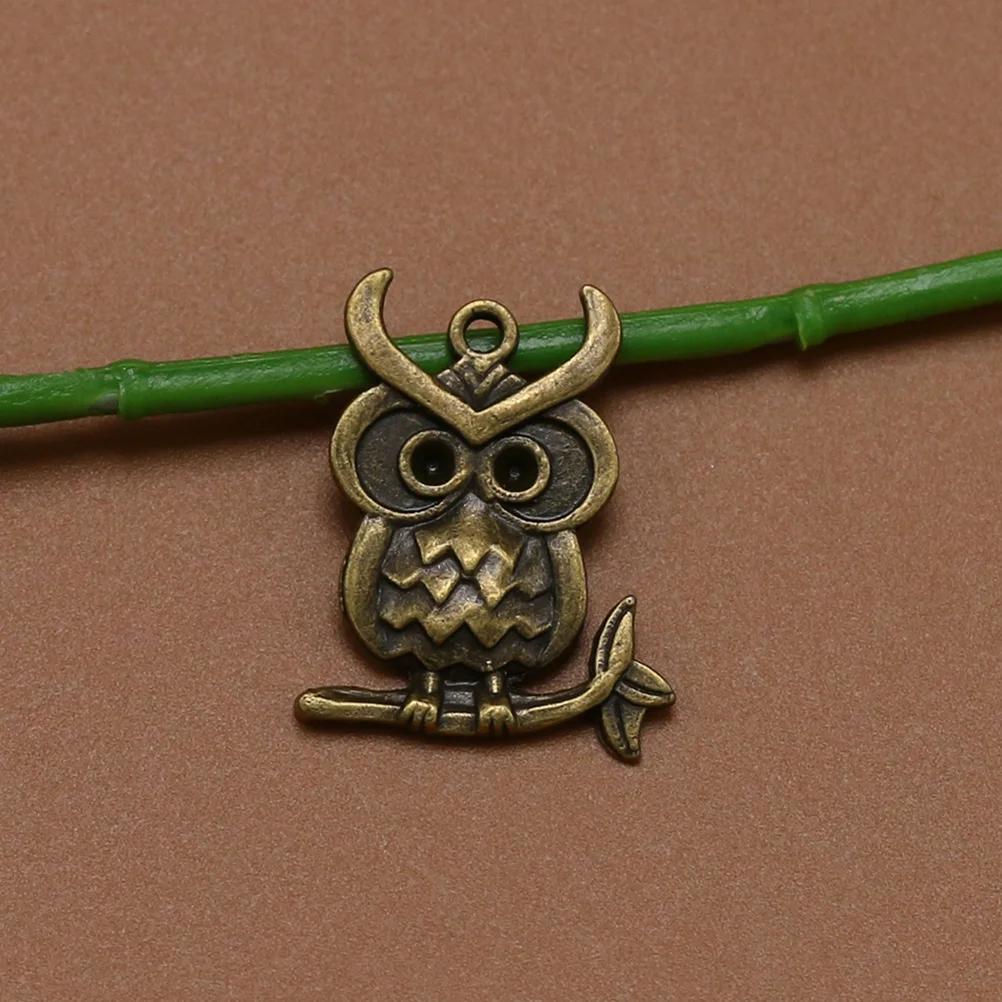 20pcs Alloy Owl Shape Pendants Charms DIY Jewelry Making Accessory for Necklace Bracelet (Bronze) alloy pendant charm