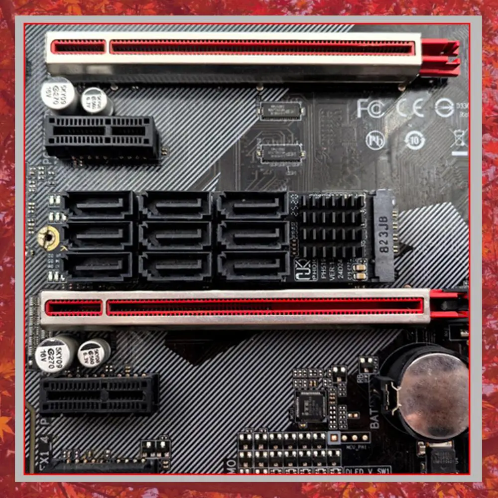 

M.2 M KEY Nvme To 9 Ports SATA 3.0 Adapter 6Gbps M.2 NVME M-Key To SATA 9-Port Expansion Card PCIE 3.0 X2 Hard Disk Capacity
