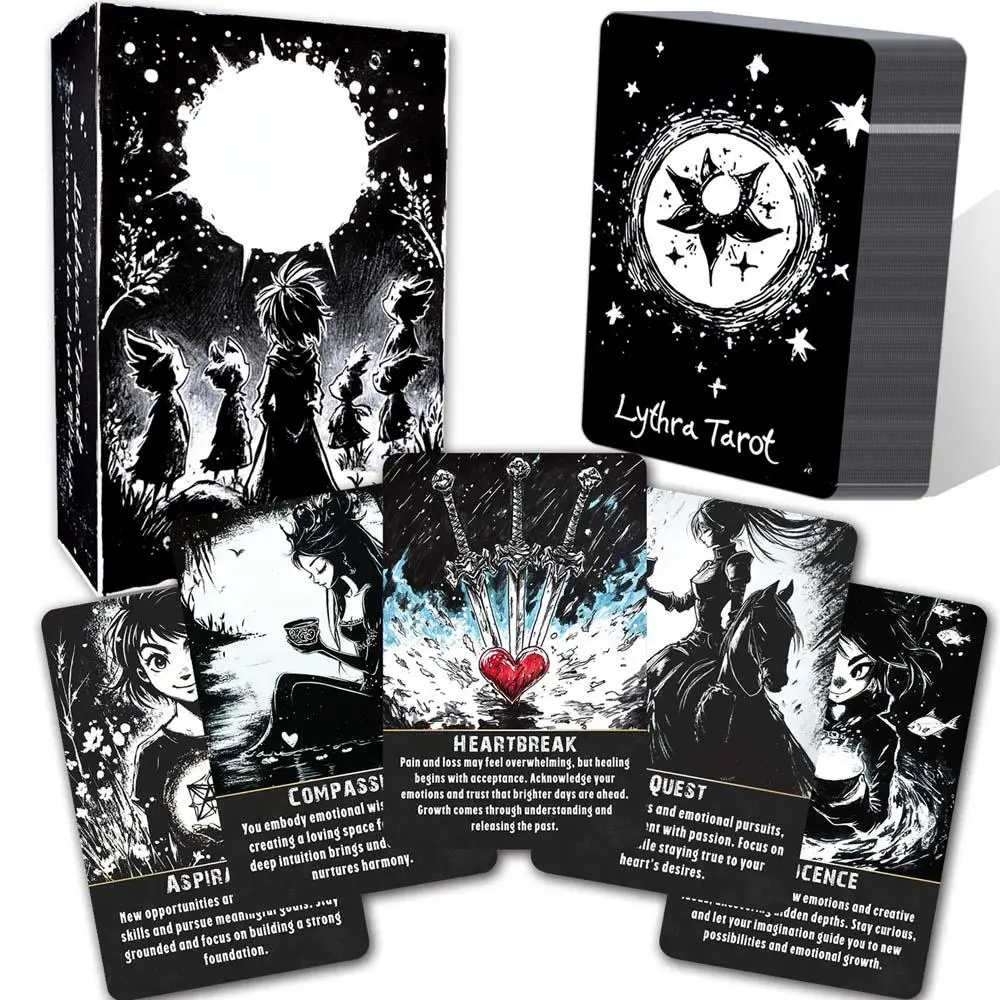 78 Pcs Lythra Tarot Card Set, 13x9 Cm, Inner Light Exploration, Daily Guidance, Meditation, Beginner Card Reading Game