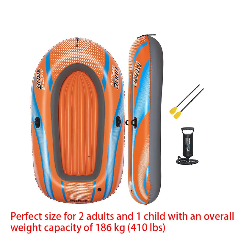 Bestway 61136/61140/61142/61146 1-3 คน Heavy Duty Inflatable Kayak - ยาวนาน PVC ล่องแก่งผจญภัยเรือสําหรับที่น่าตื่นเต้น