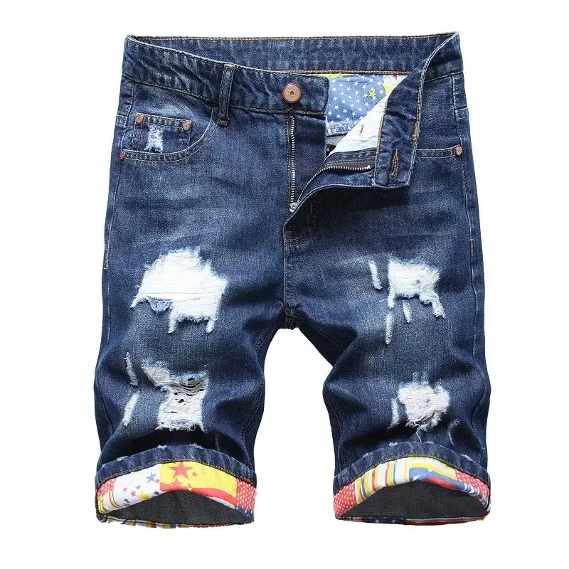 

Hip Hop Ripped Men's Faion Denim orts Blue New Sle Str Mens ort Pants Summer Casual Comfortable Breathable Clothing
