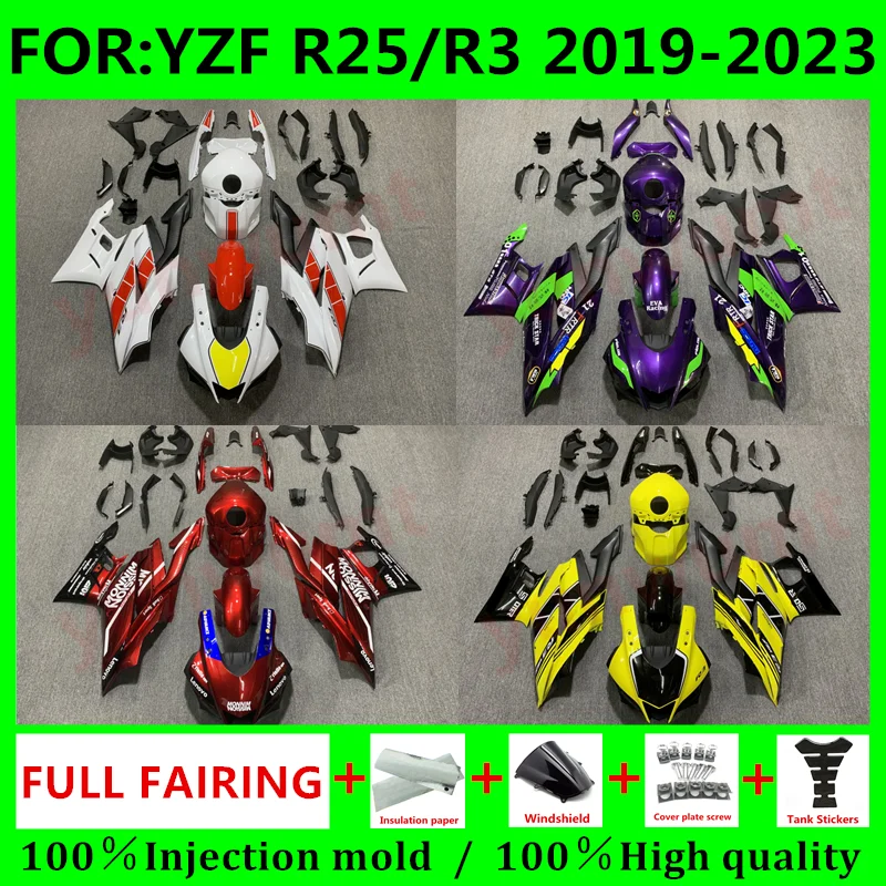 NEW ABS Motorcycle Injection mold Fairing Kit fit For YZF R25 R3 r25 r3 2019 2020 2021 2022 2023 Bodywork full Fairings kits