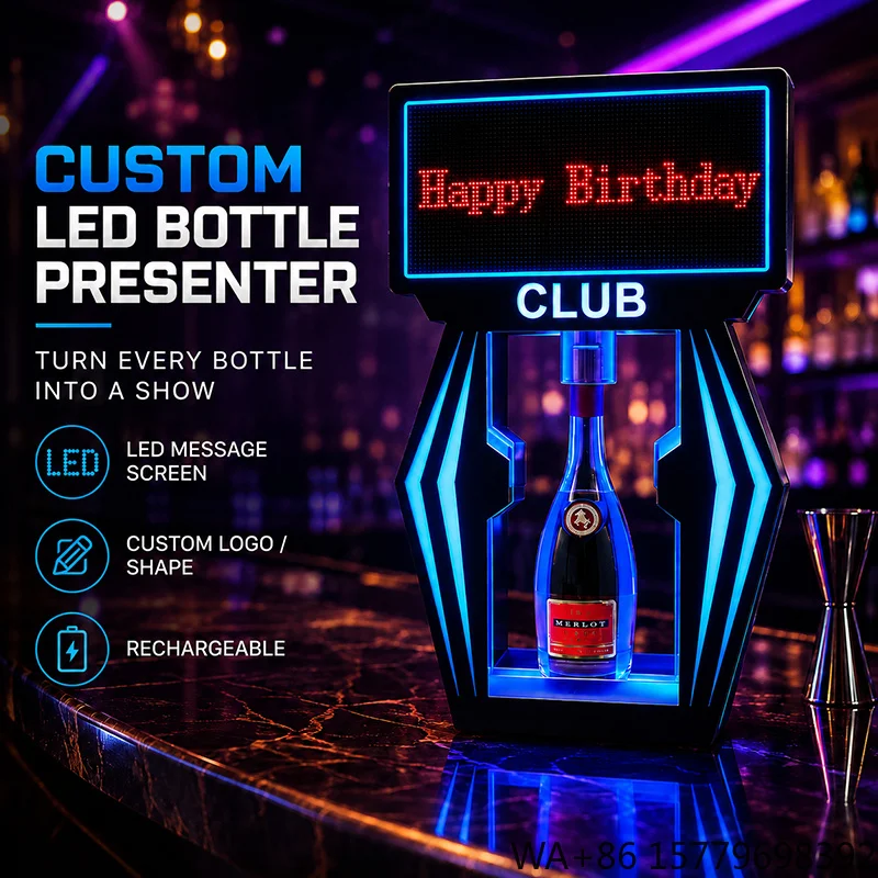 Creative Custom Acrylic Bottle Glorifier with Logo Design for Champagne Brands OEM ODM Manufacturer