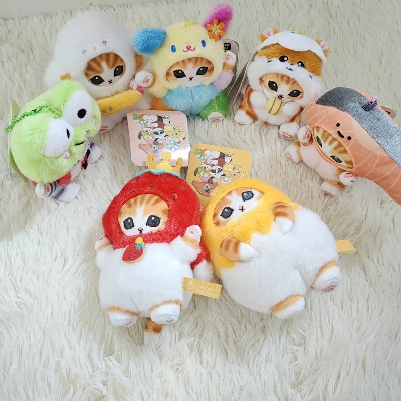 Dibujos animados kawaii Mofusand gato travesti Kero usahana llavero de juguete de peluche Daniel Gudetama Plushie tiburón gato juguetes mochila cham